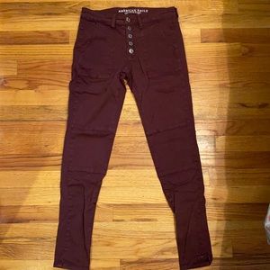American Eagle Burgundy Jeans